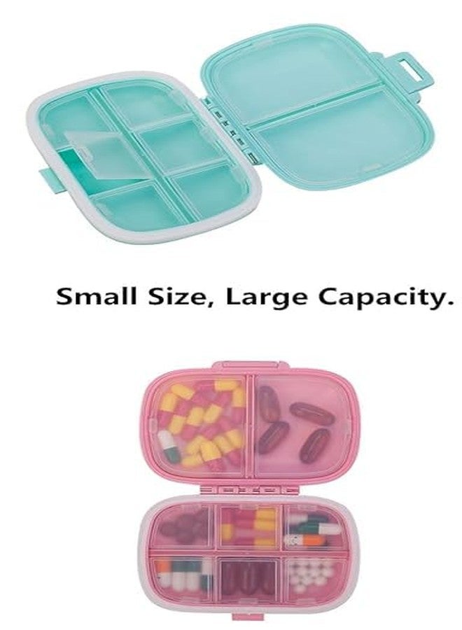 JAMBUVANTI Portable Pill Case Daily Pill Organizer, pill storage box travel size cute little daily medicine portable personal storage 8 Compartments Travel Pill Organizer MULTICOLOR - Image 3